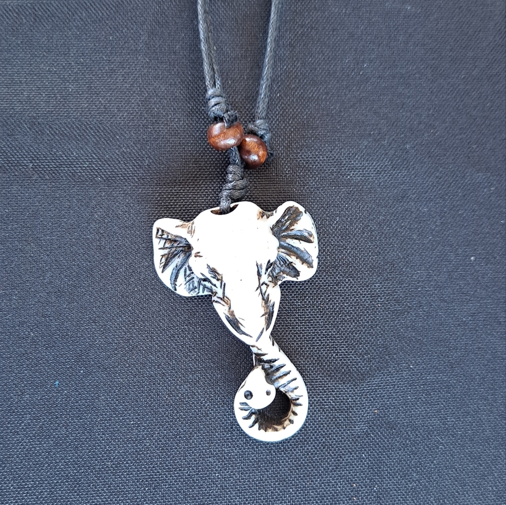 Carved Elephant Necklace